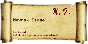 Mavrak Izmael névjegykártya